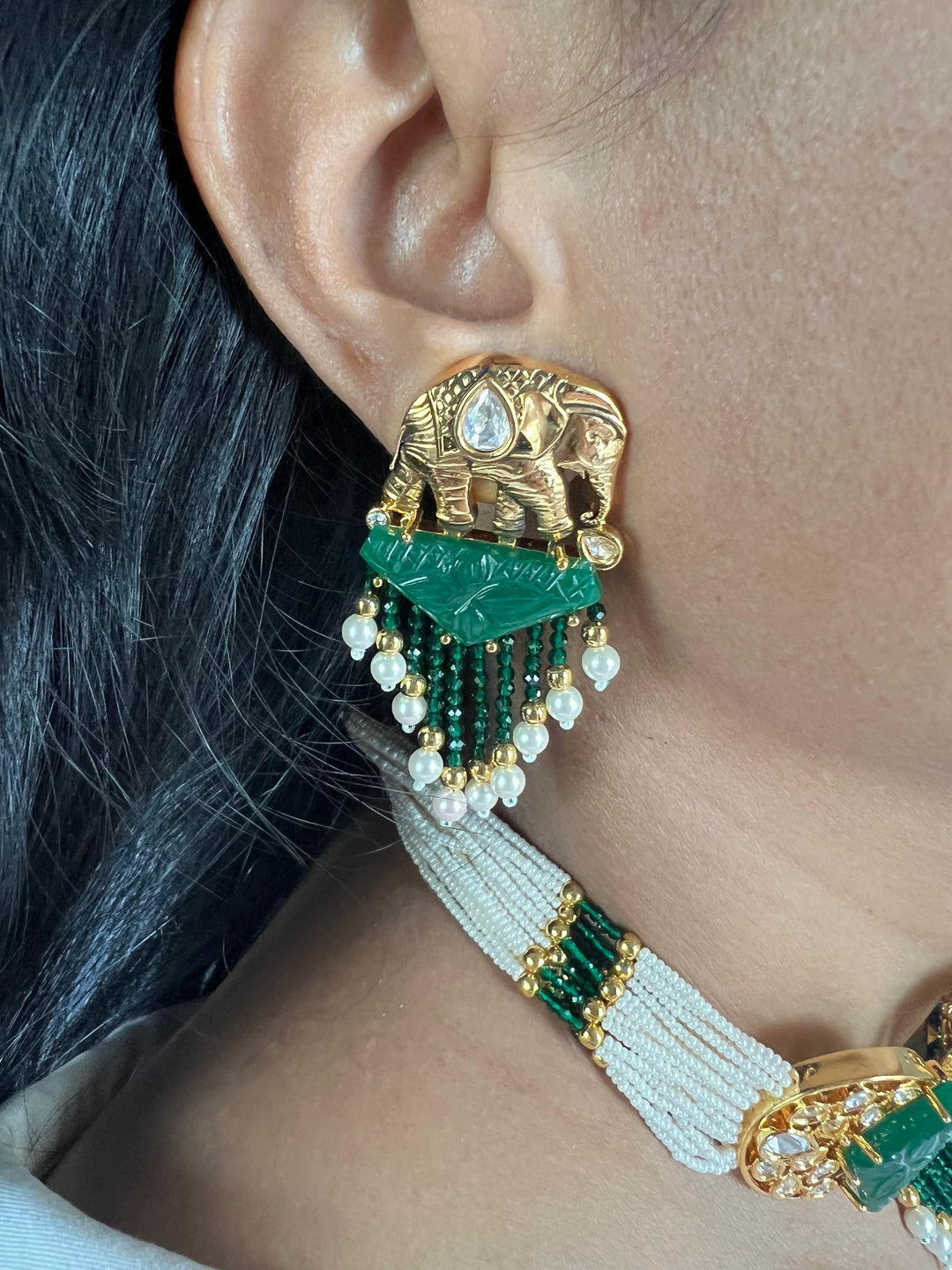 Elephant Design Kundan Choker Necklace Set | SHIVKA | Destination Wedding Jewelry