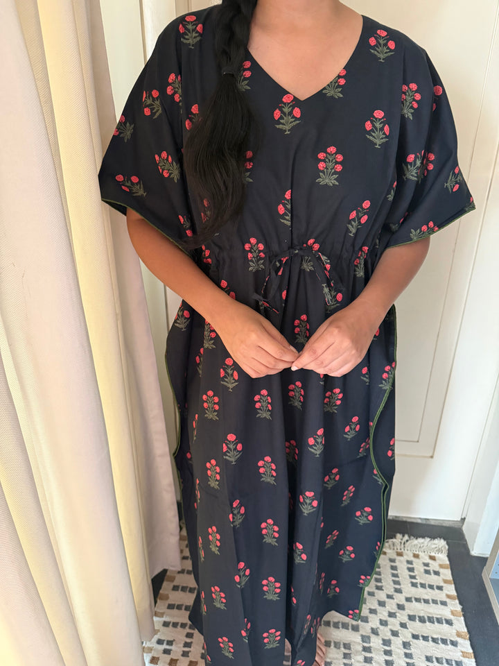 100% Cotton Kaftan: Indian Print Loungewear