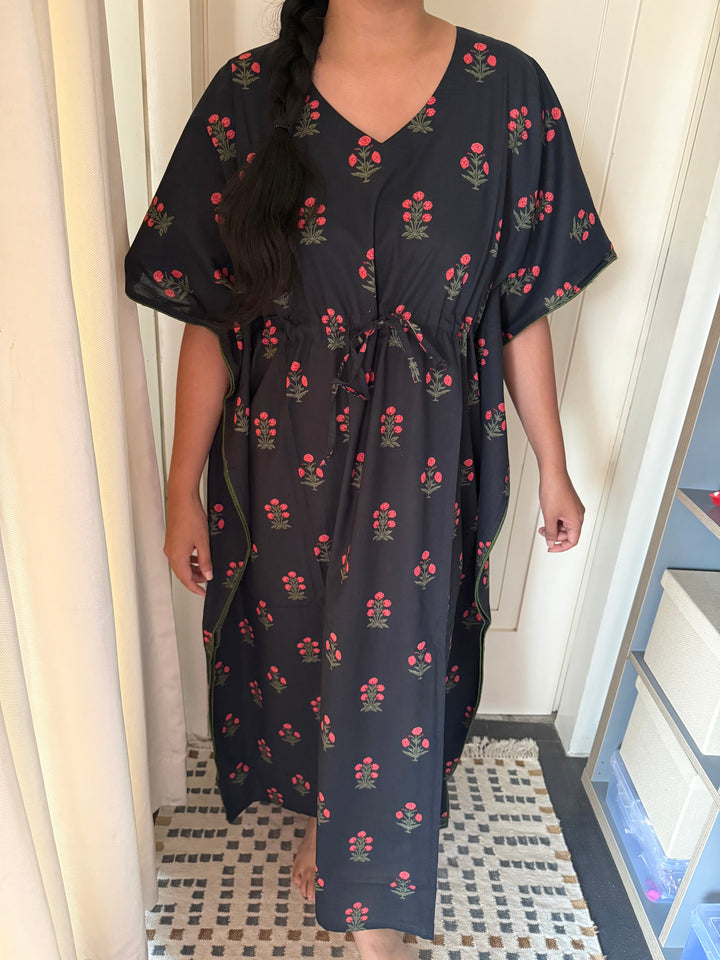 100% Cotton Kaftan: Indian Print Loungewear