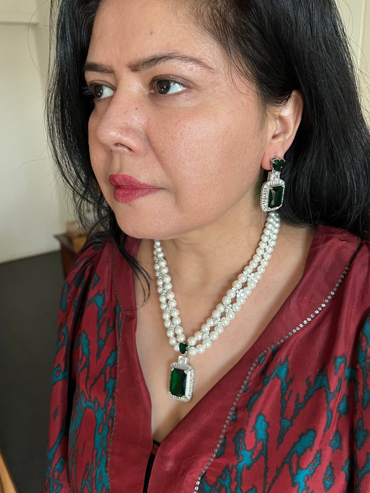 Beautiful Pearl and CZ Necklace Set - Unmatched Quality and Style