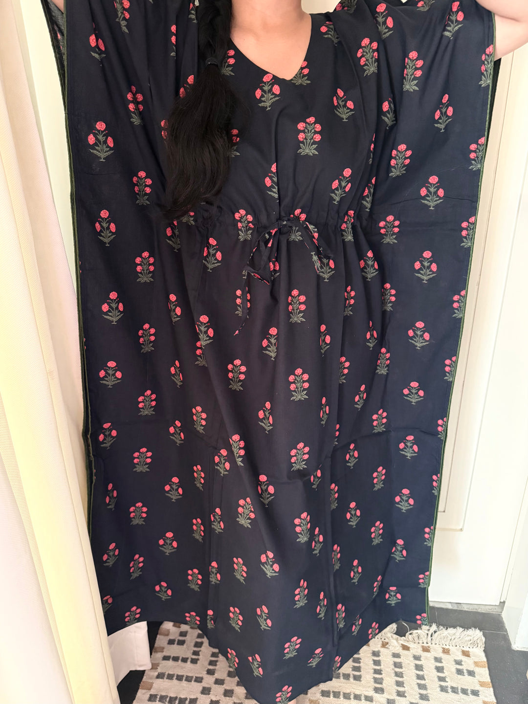 100% Cotton Kaftan: Indian Print Loungewear