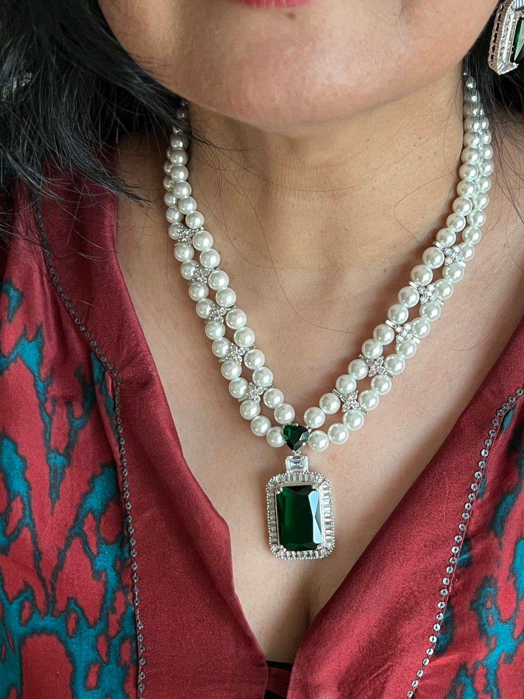 Beautiful Pearl and CZ Necklace Set - Unmatched Quality and Style