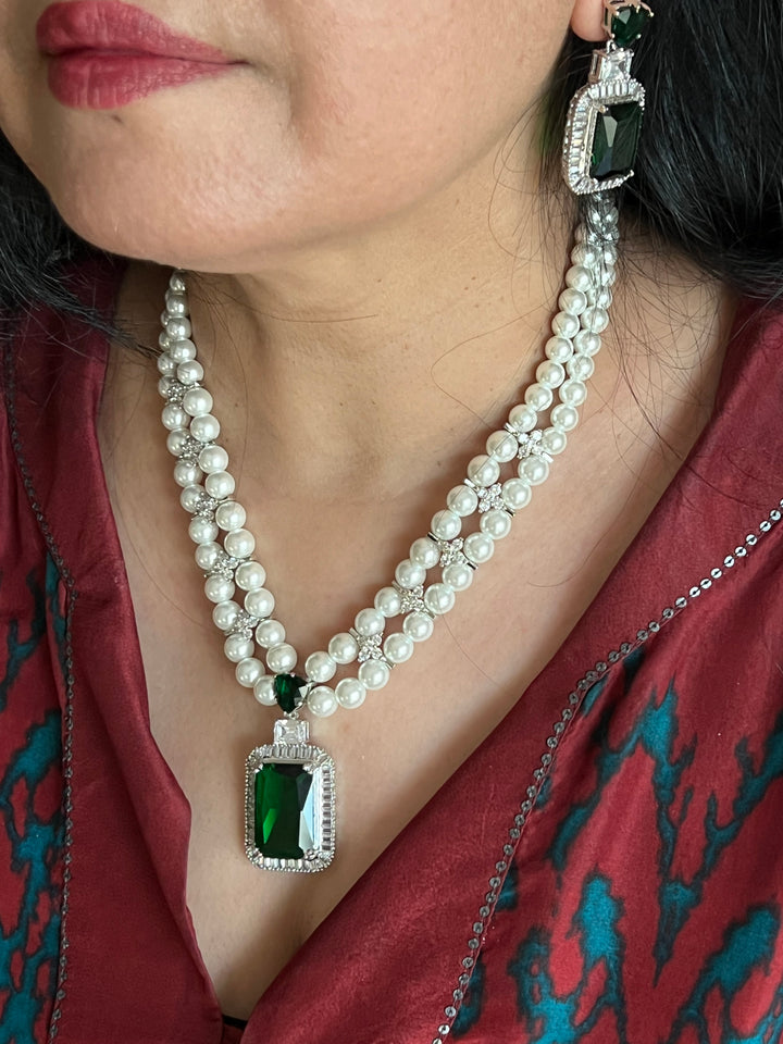 Beautiful Pearl and CZ Necklace Set - Unmatched Quality and Style