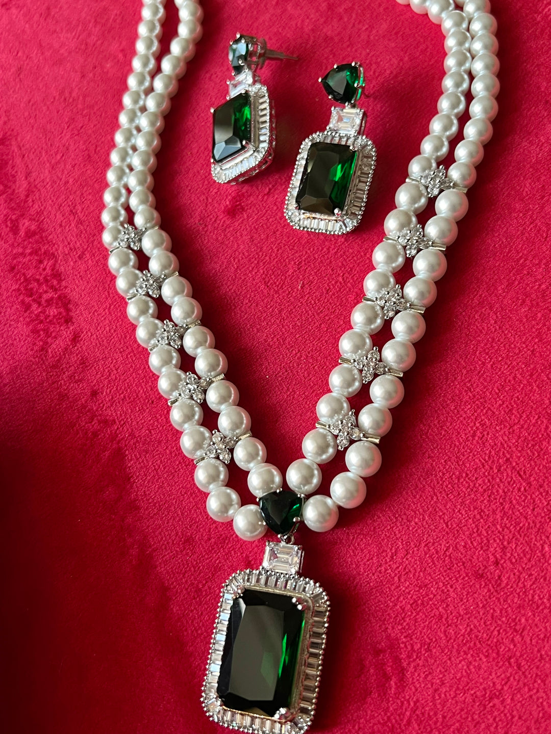 Beautiful Pearl and CZ Necklace Set - Unmatched Quality and Style