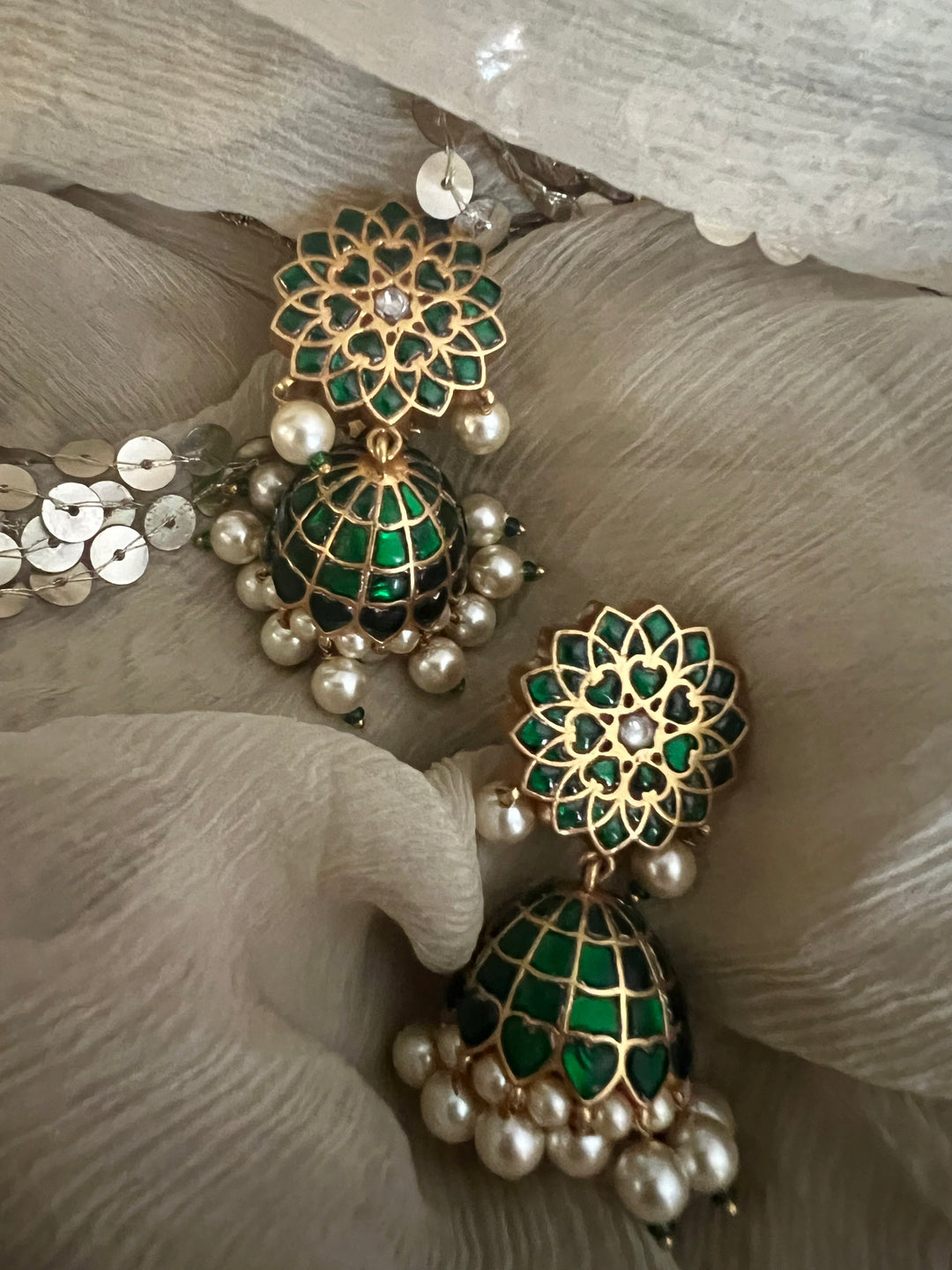 Bridal Jhumkas/ Pure 925 Utrai Silver Jhumkas