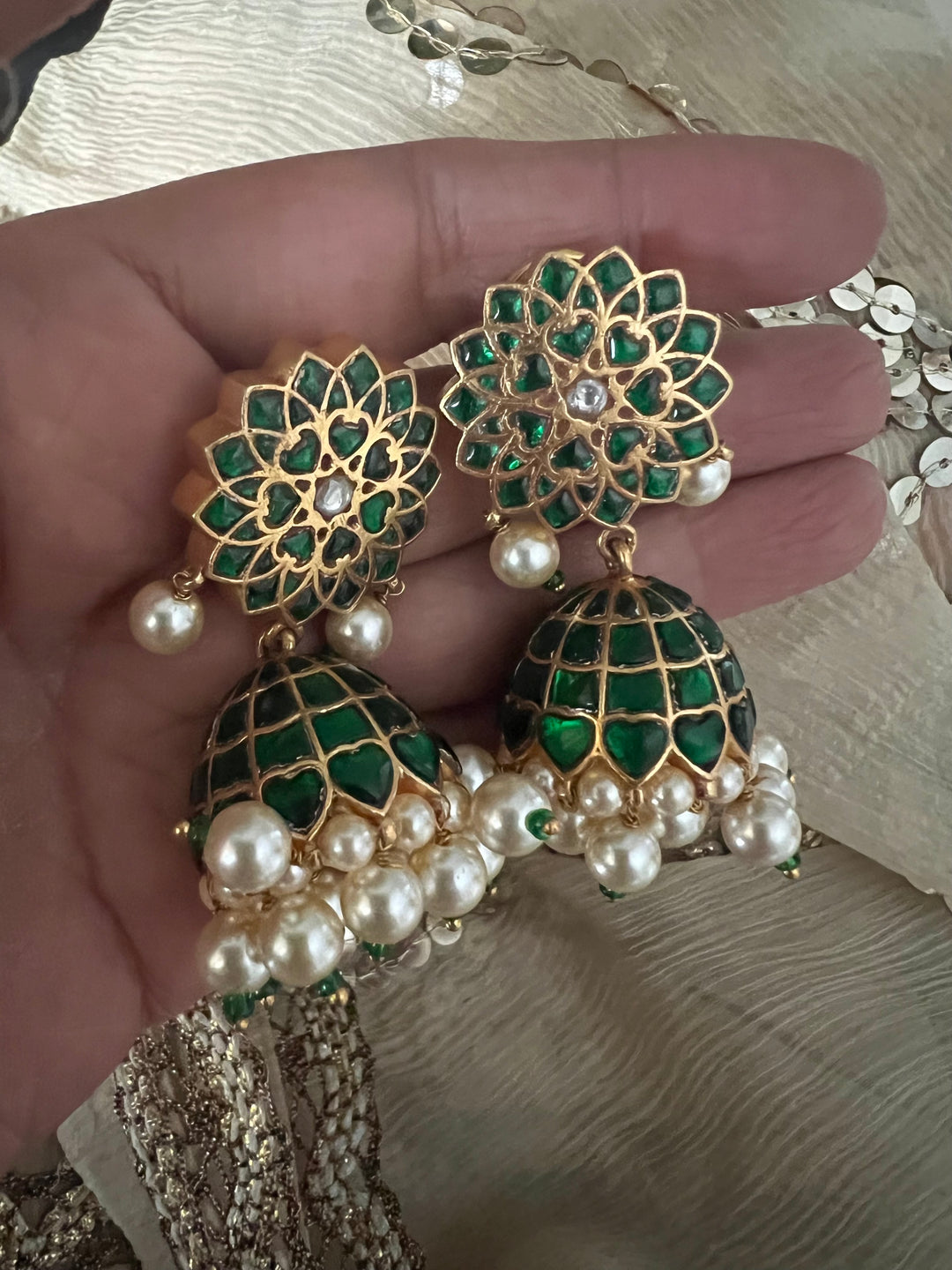 Bridal Jhumkas/ Pure 925 Utrai Silver Jhumkas