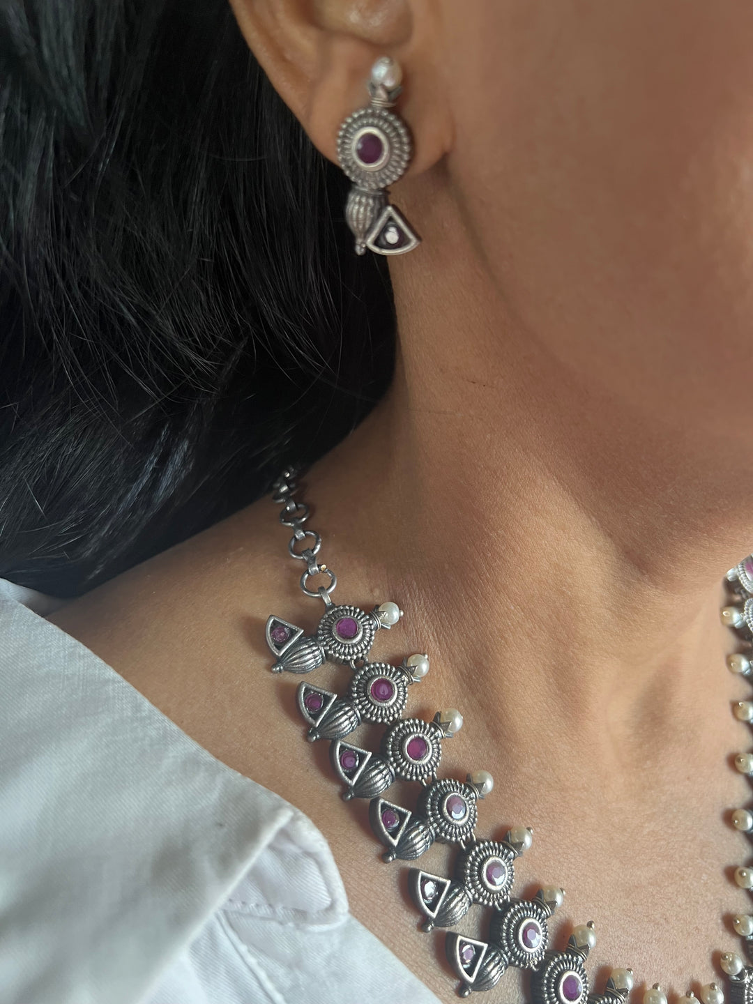 Antique Oxidized Necklace Set | Stunning Statement Jewelry