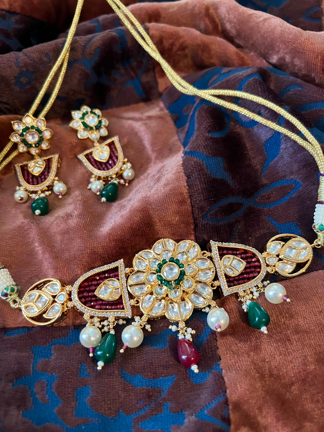 Elegant Kundan Choker with Earrings