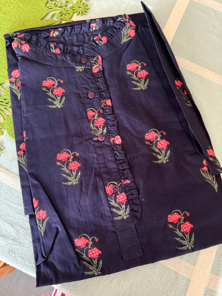 100% Cotton Loungewear Dress: Indian Print Loungewear