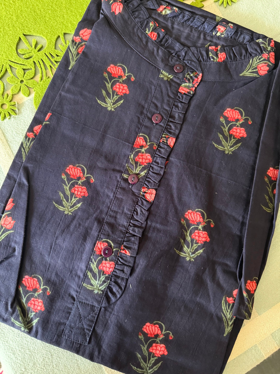 100% Cotton Loungewear Dress: Indian Print Loungewear