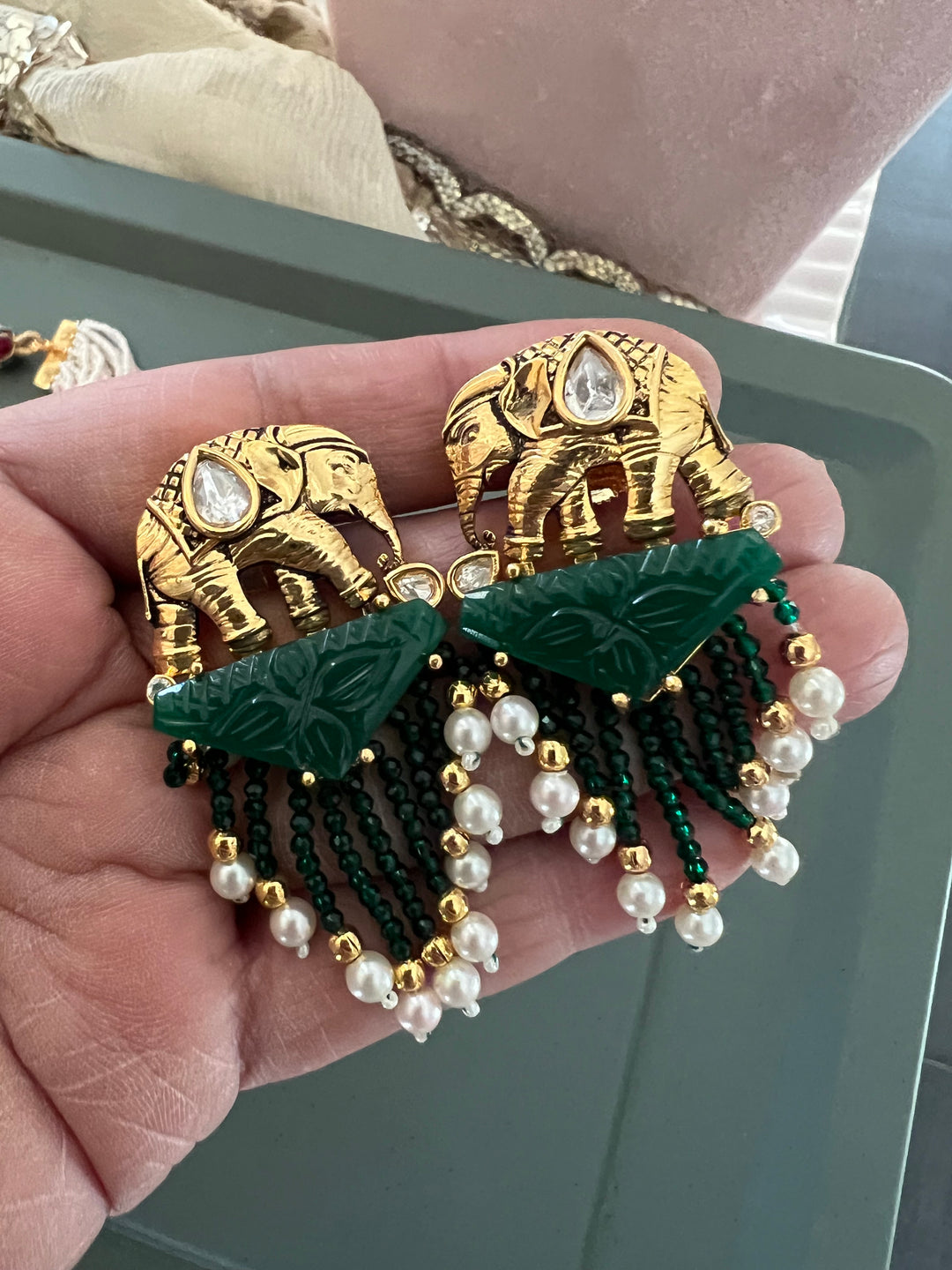Elephant Design Kundan Choker Necklace Set | SHIVKA | Destination Wedding Jewelry