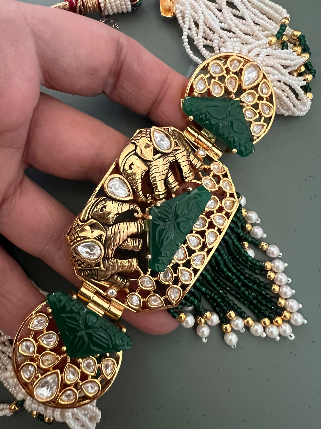 Elephant Design Kundan Choker Necklace Set | SHIVKA | Destination Wedding Jewelry