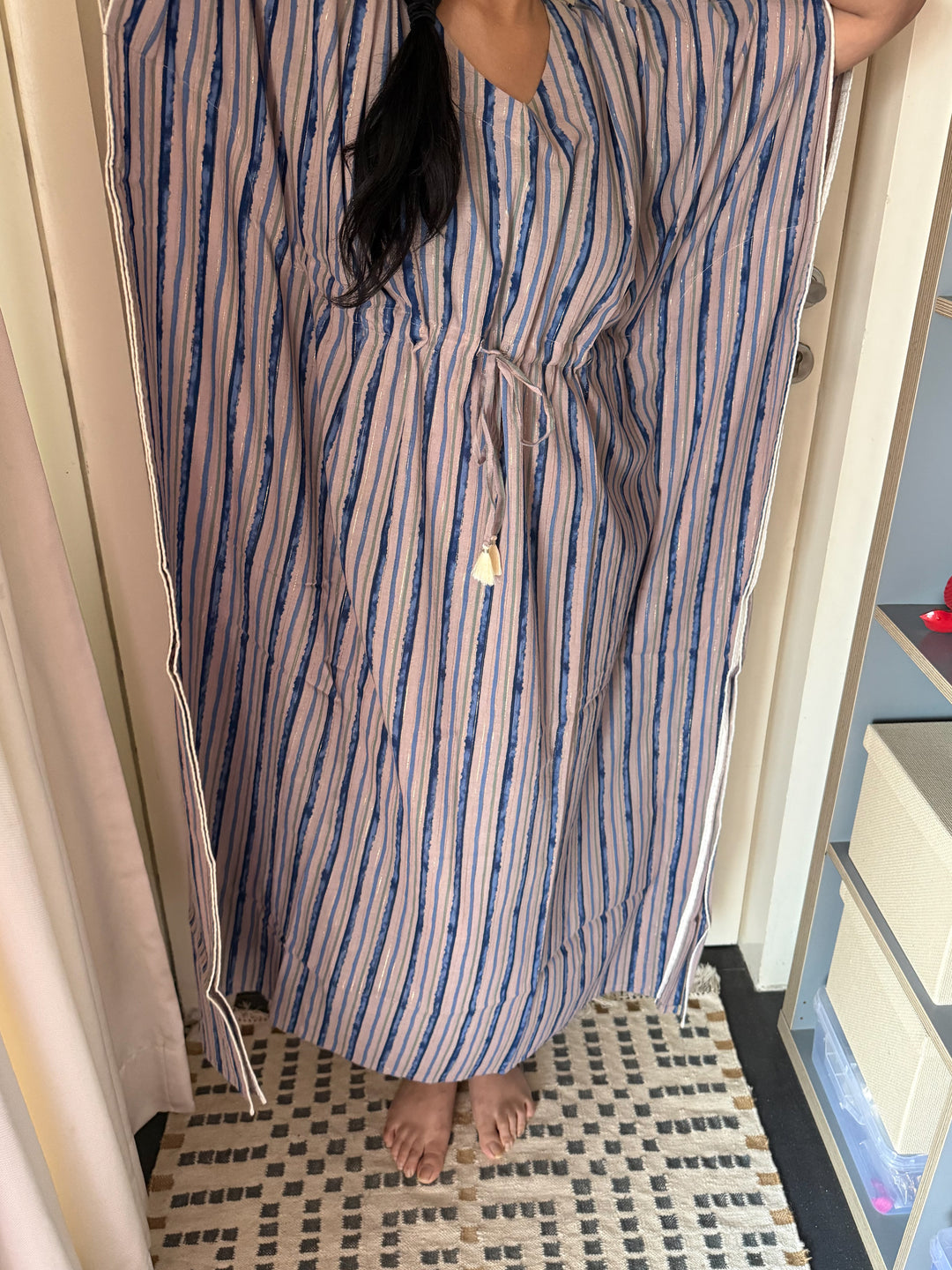 100% Cotton Kaftan: Indian Print Loungewear
