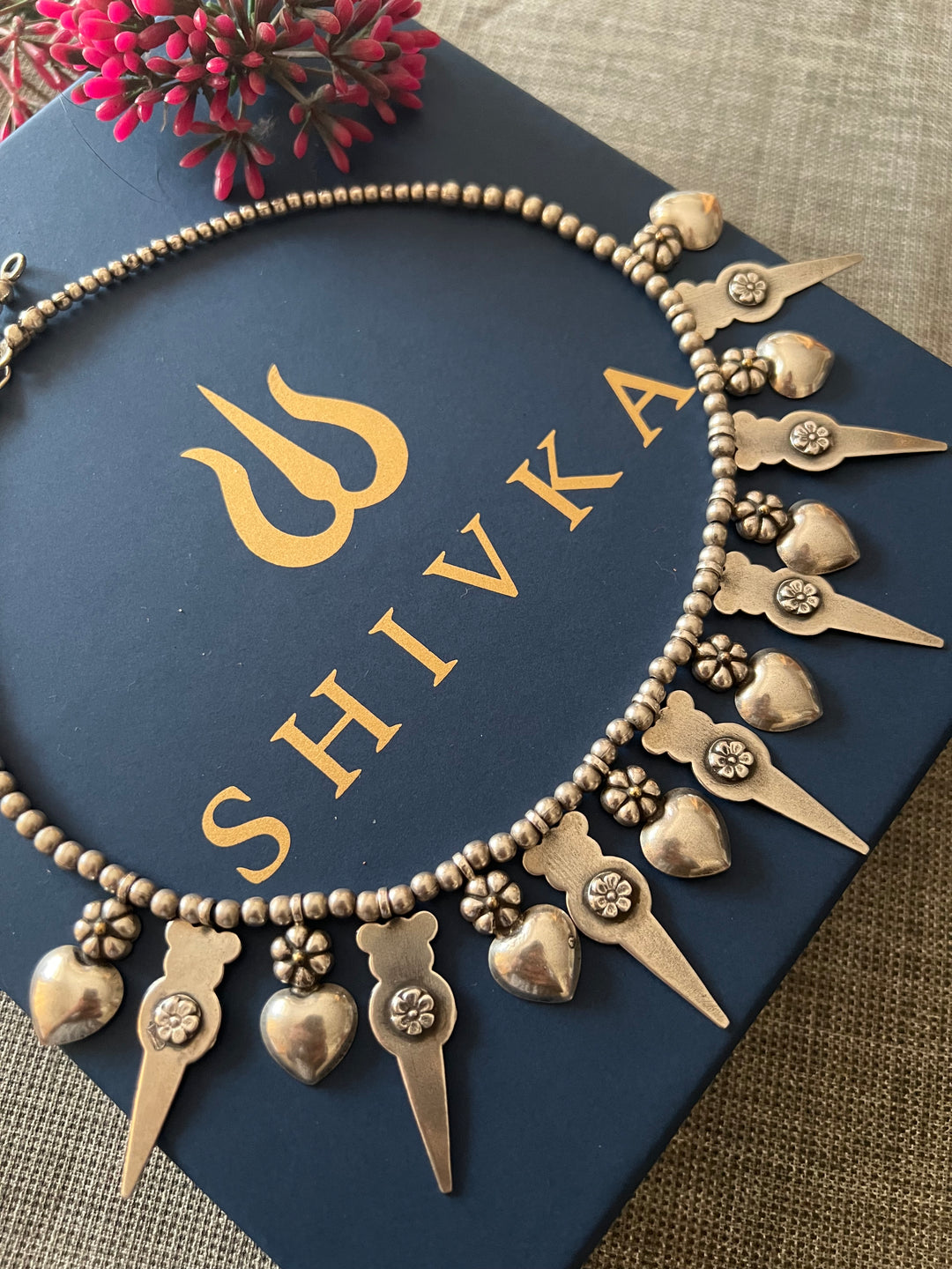 Pure 925 Silver Tribal Collar Necklace | SHIVKA