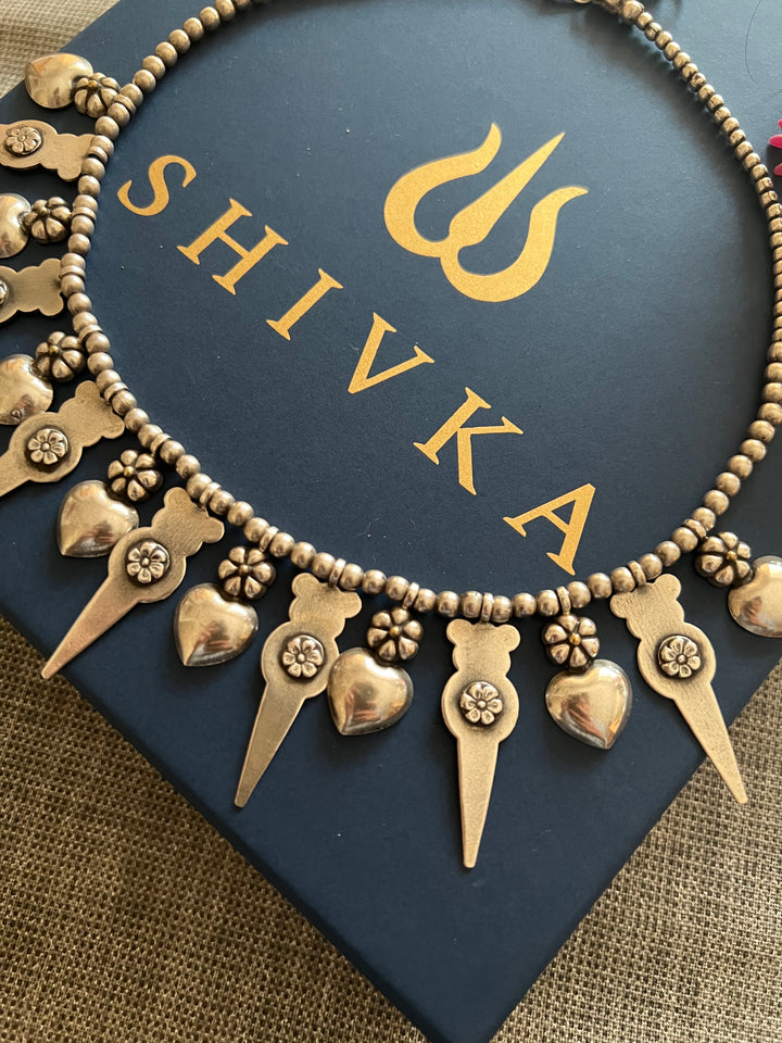 Pure 925 Silver Tribal Collar Necklace | SHIVKA
