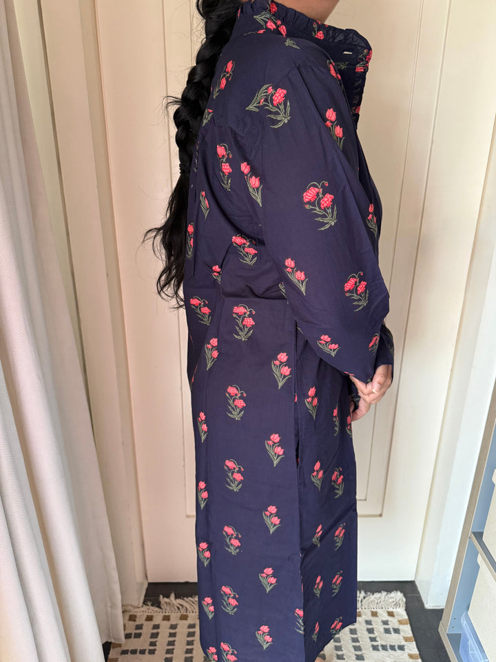 100% Cotton Loungewear Dress: Indian Print Loungewear