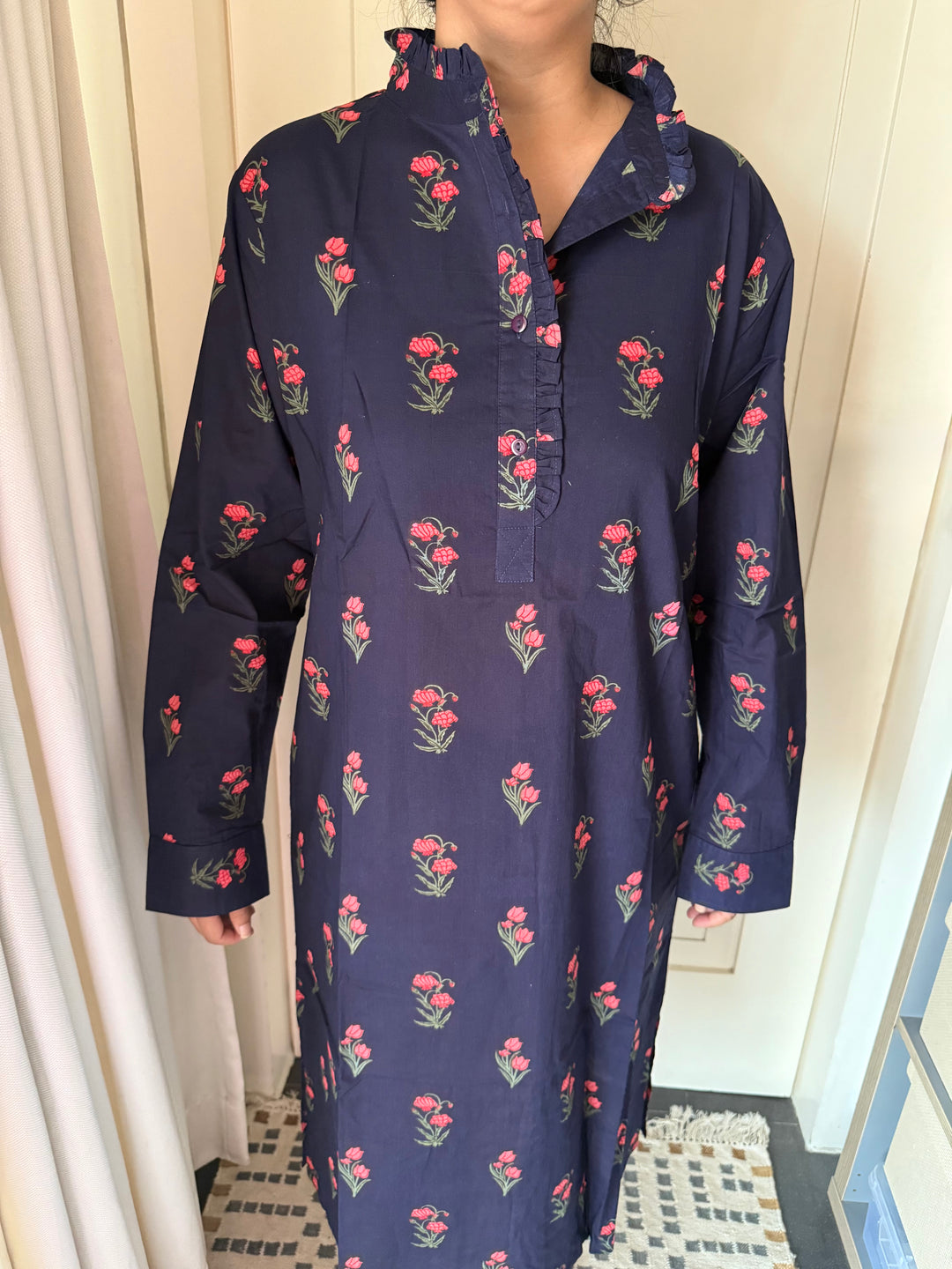 100% Cotton Loungewear Dress: Indian Print Loungewear