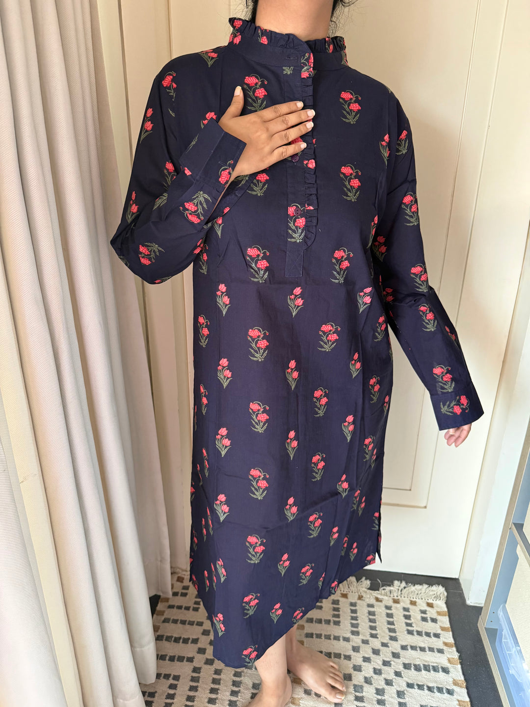100% Cotton Loungewear Dress: Indian Print Loungewear