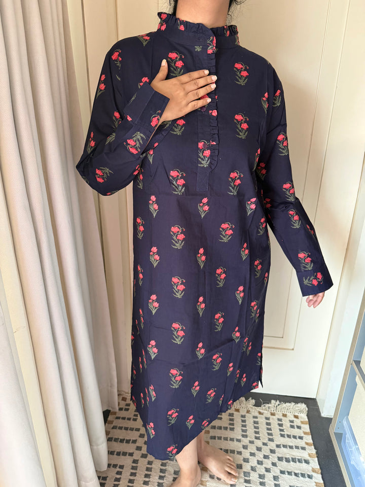 100% Cotton Loungewear Dress: Indian Print Loungewear