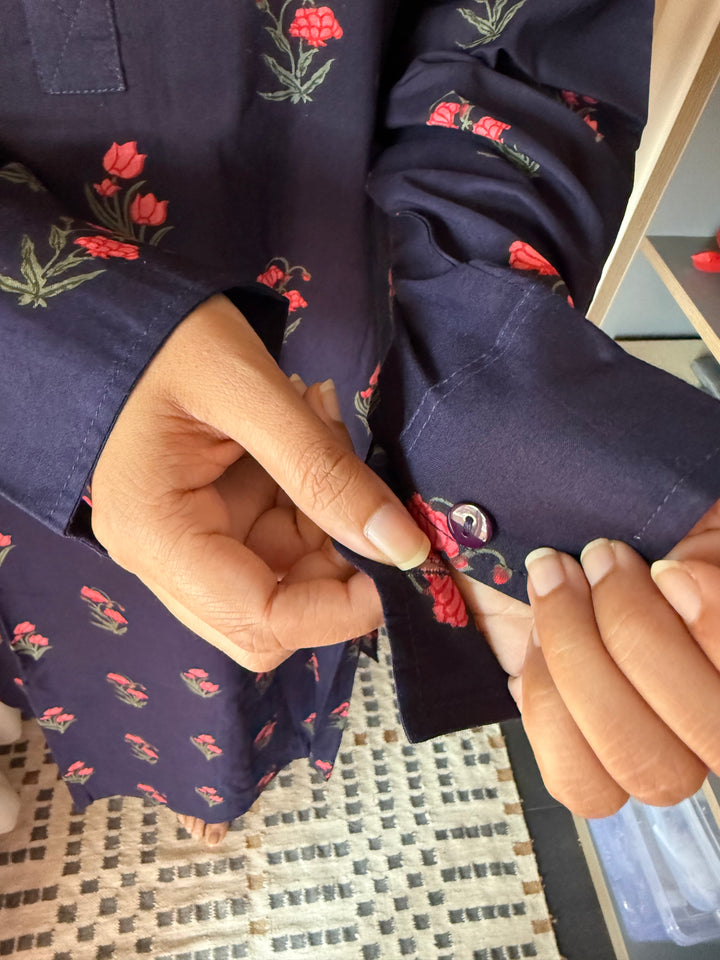 100% Cotton Loungewear Dress: Indian Print Loungewear