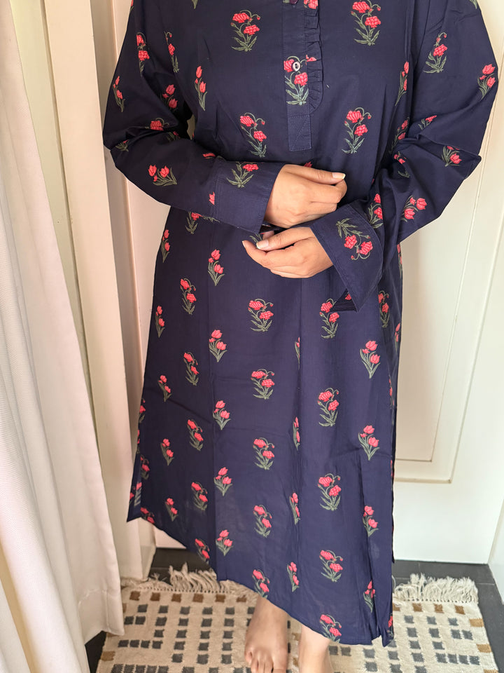 100% Cotton Loungewear Dress: Indian Print Loungewear