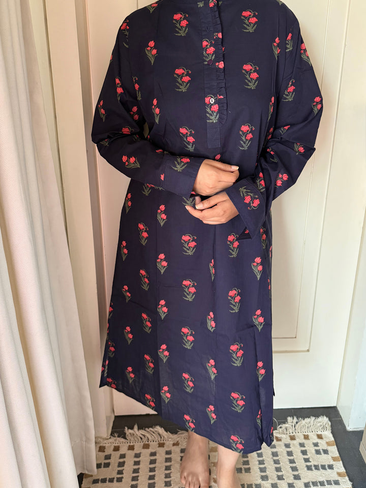 100% Cotton Loungewear Dress: Indian Print Loungewear
