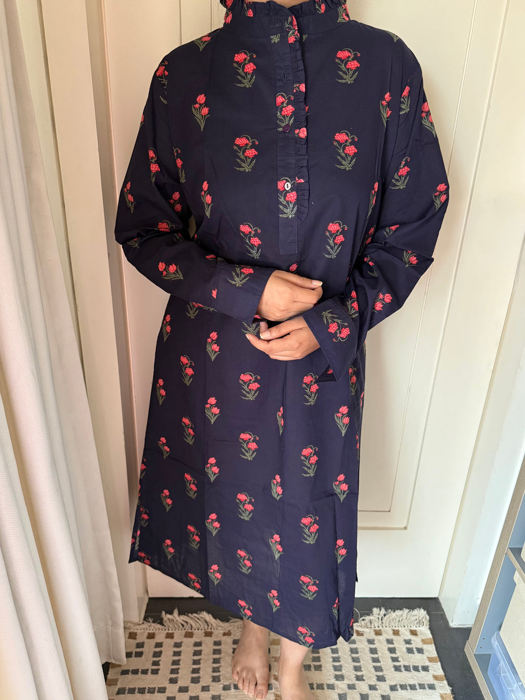 100% Cotton Loungewear Dress: Indian Print Loungewear