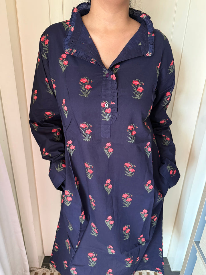100% Cotton Loungewear Dress: Indian Print Loungewear