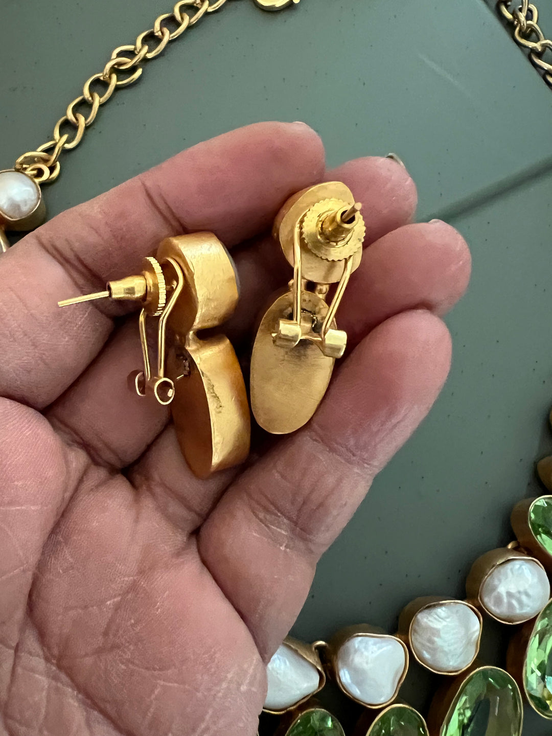 Statement Crystal and Baroque Pearls Necklace Set