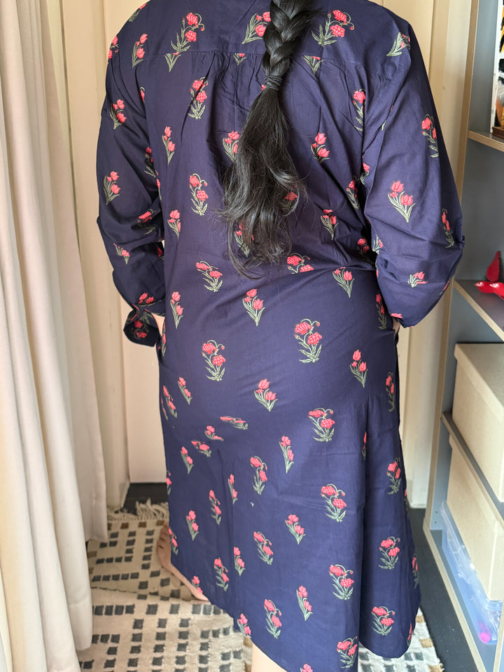 100% Cotton Loungewear Dress: Indian Print Loungewear