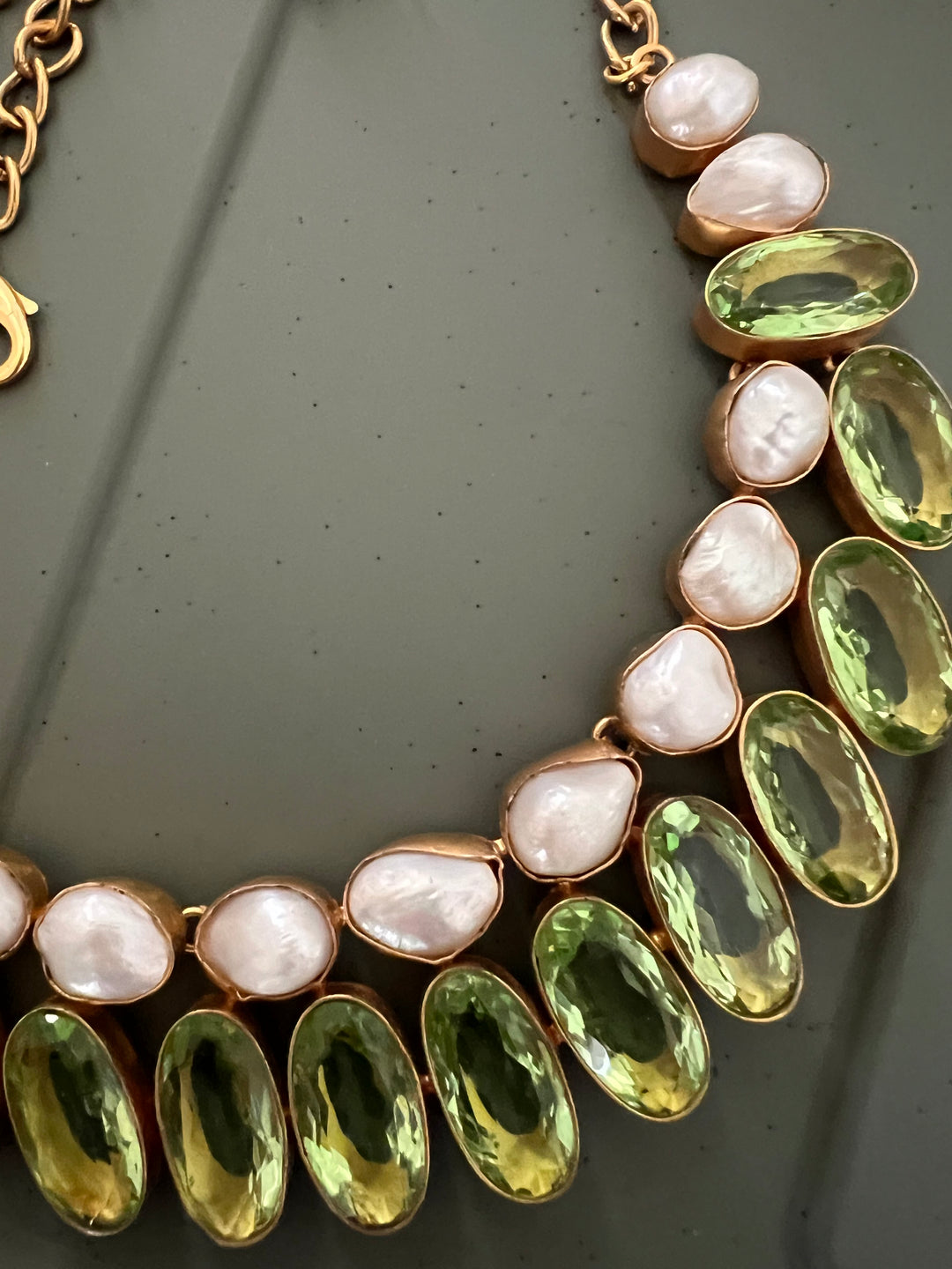 Statement Crystal and Baroque Pearls Necklace Set