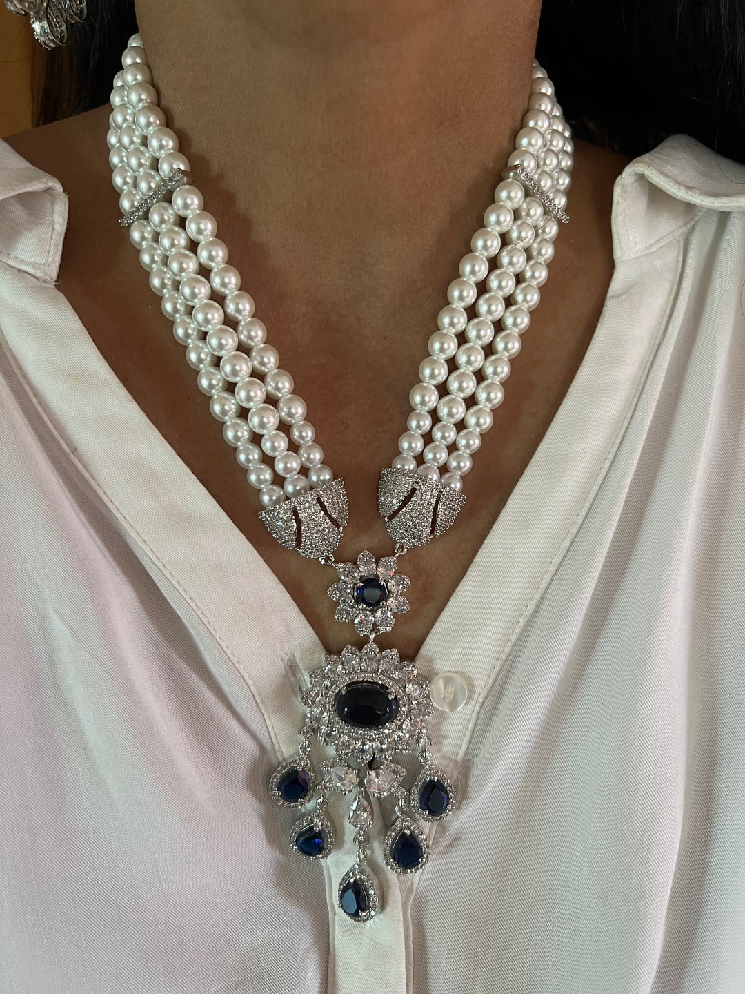 Beautiful Pearl and CZ Necklace Set - Unmatched Quality and Style