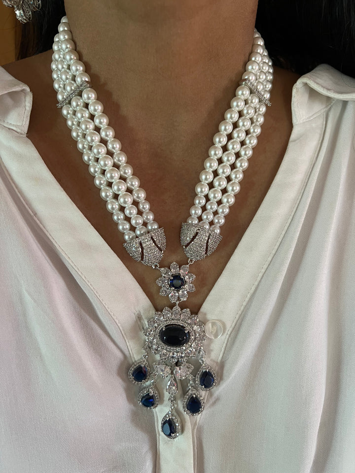 Beautiful Pearl and CZ Necklace Set - Unmatched Quality and Style