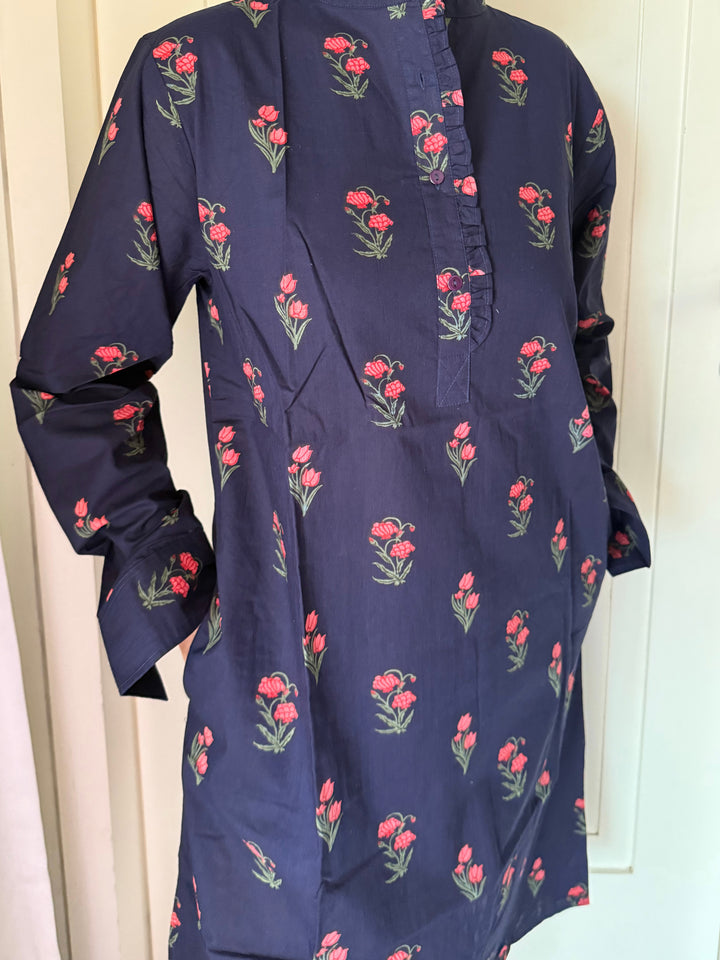 100% Cotton Loungewear Dress: Indian Print Loungewear