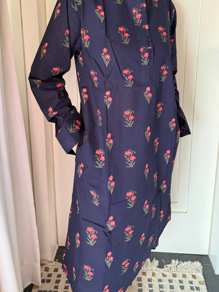 100% Cotton Loungewear Dress: Indian Print Loungewear