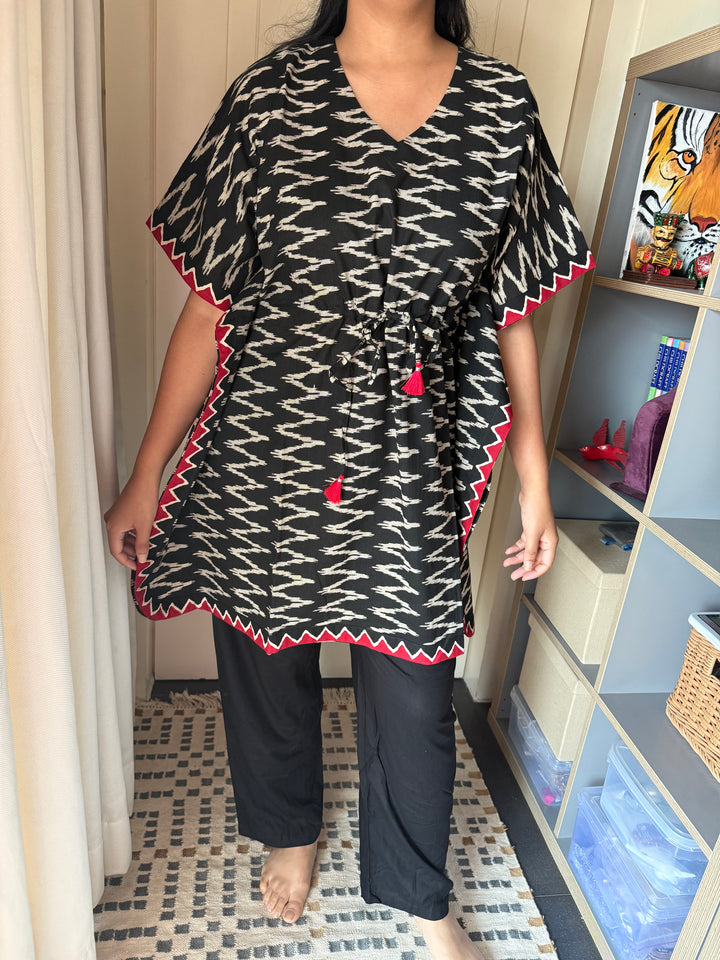 Short Cotton Print Kaftan Dress