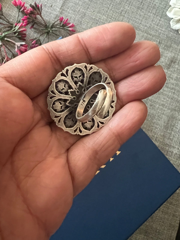 925 Silver Handmade Designer Ring | Adjustable | SHIVKA