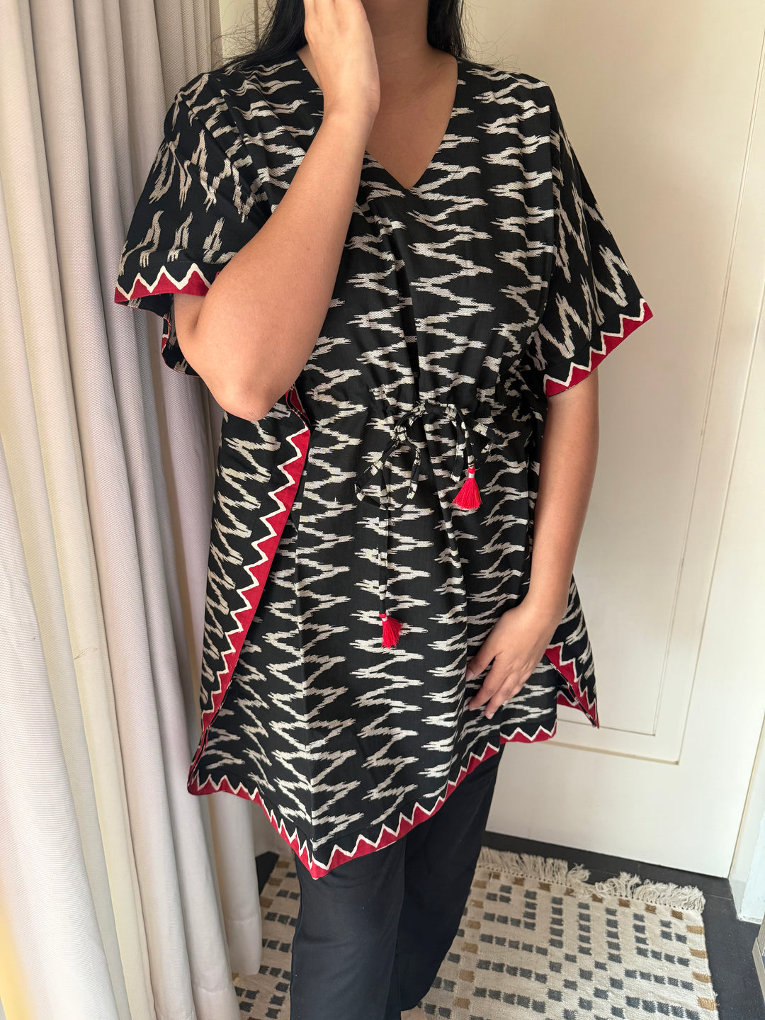 Short Cotton Print Kaftan Dress