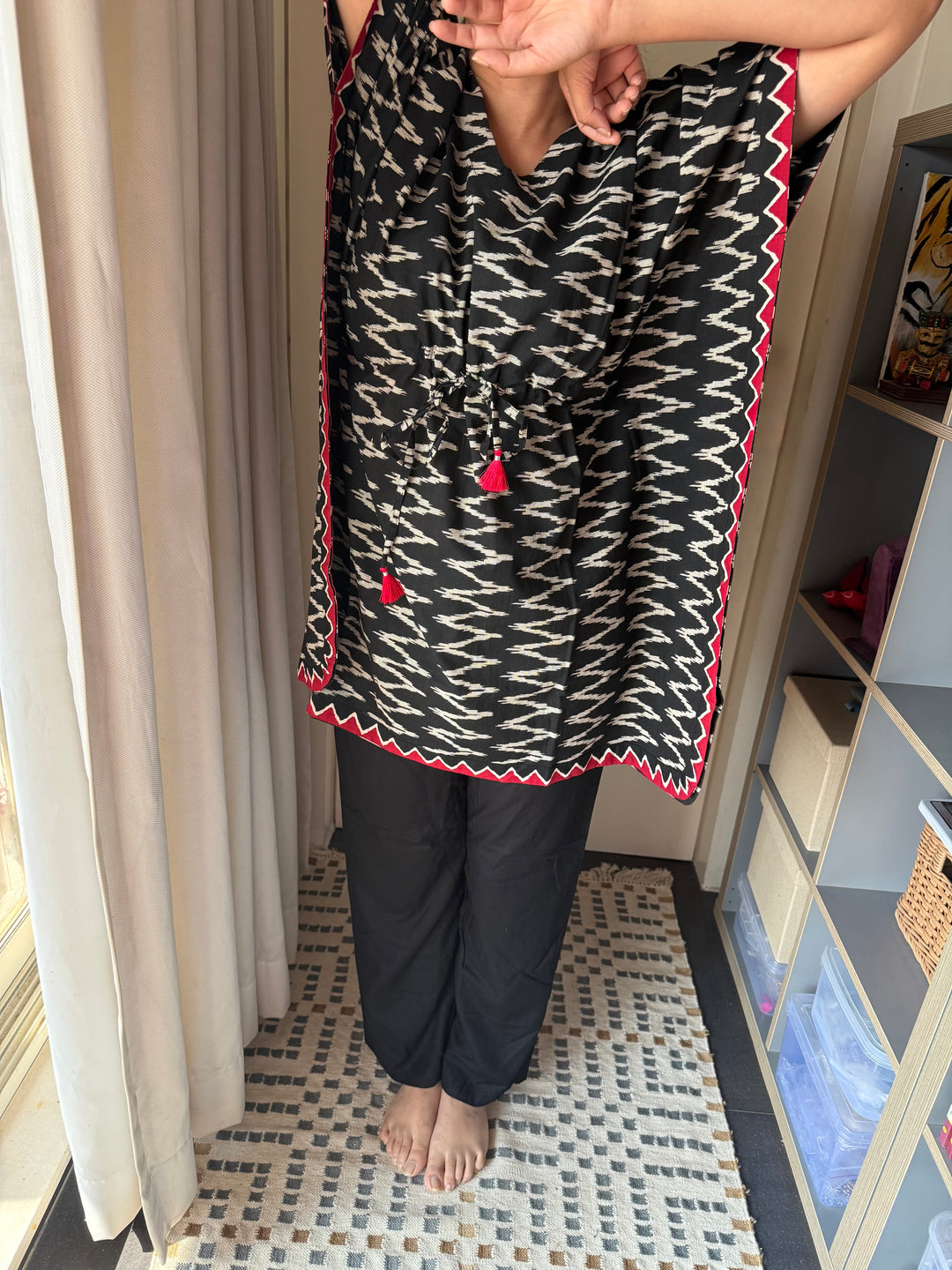 Short Cotton Print Kaftan Dress