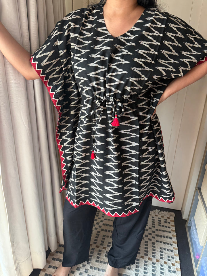 Short Cotton Print Kaftan Dress