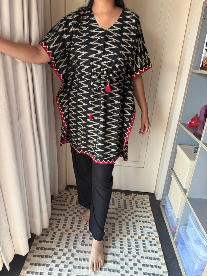 Short Cotton Print Kaftan Dress