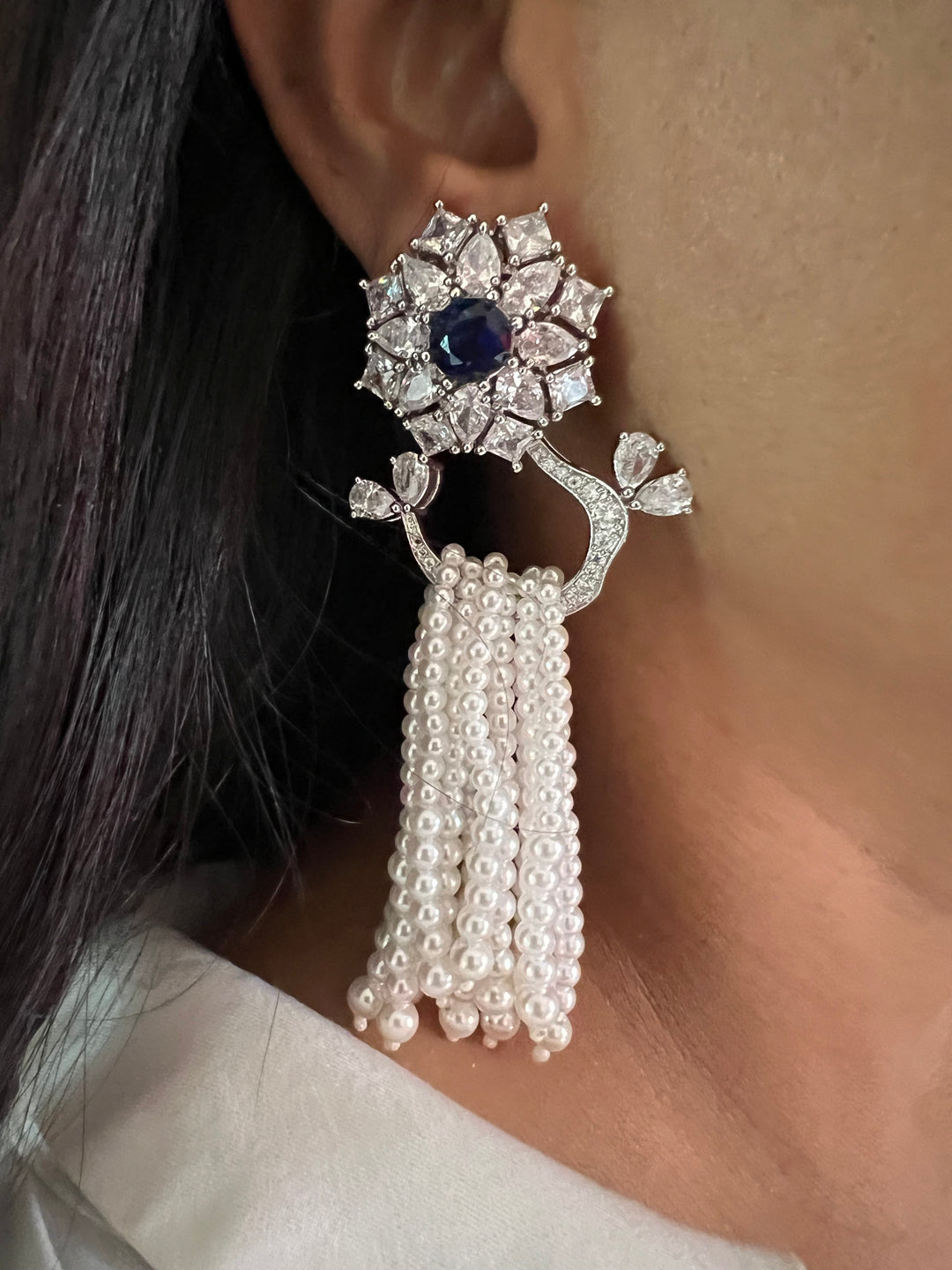 Beautiful Pearl and CZ Earrings - Premium Quality, Exquisite Craftsmanship