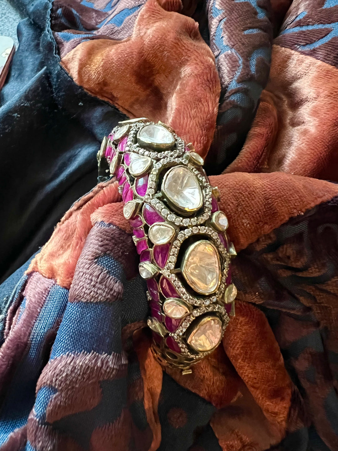 Polki Stone Bracelet - 925 Silver