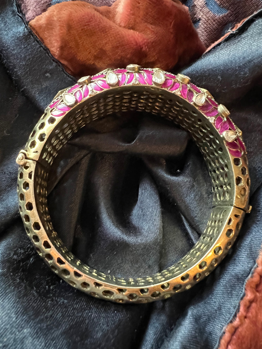 Polki Stone Bracelet - 925 Silver