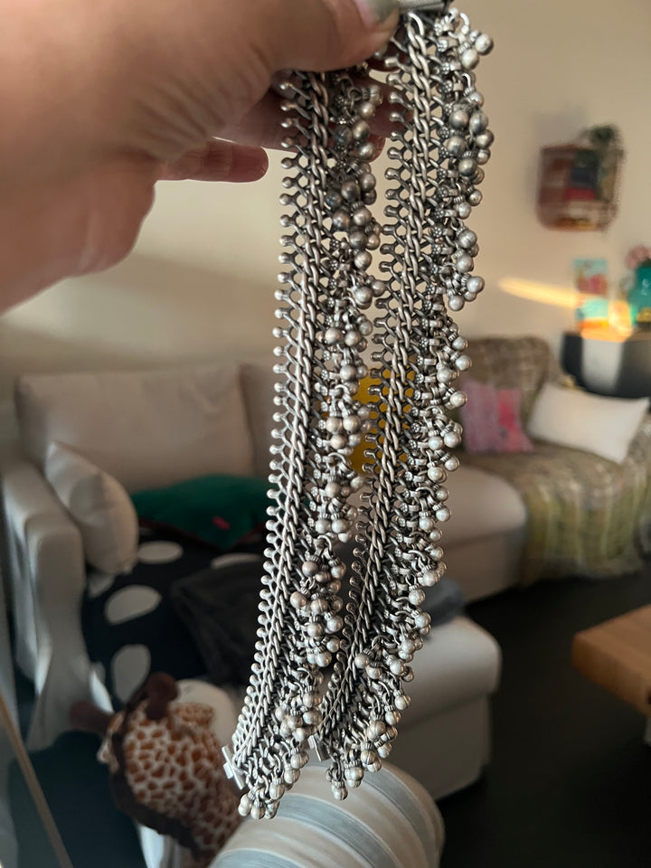 Pure 925 Silver Tribal Anklets (Pair) | Handmade | SHIVKA