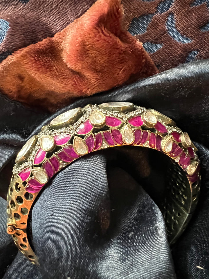 Polki Stone Bracelet - 925 Silver