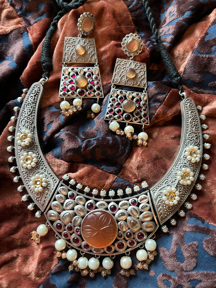 Elegant Fusion Necklace with Earrings