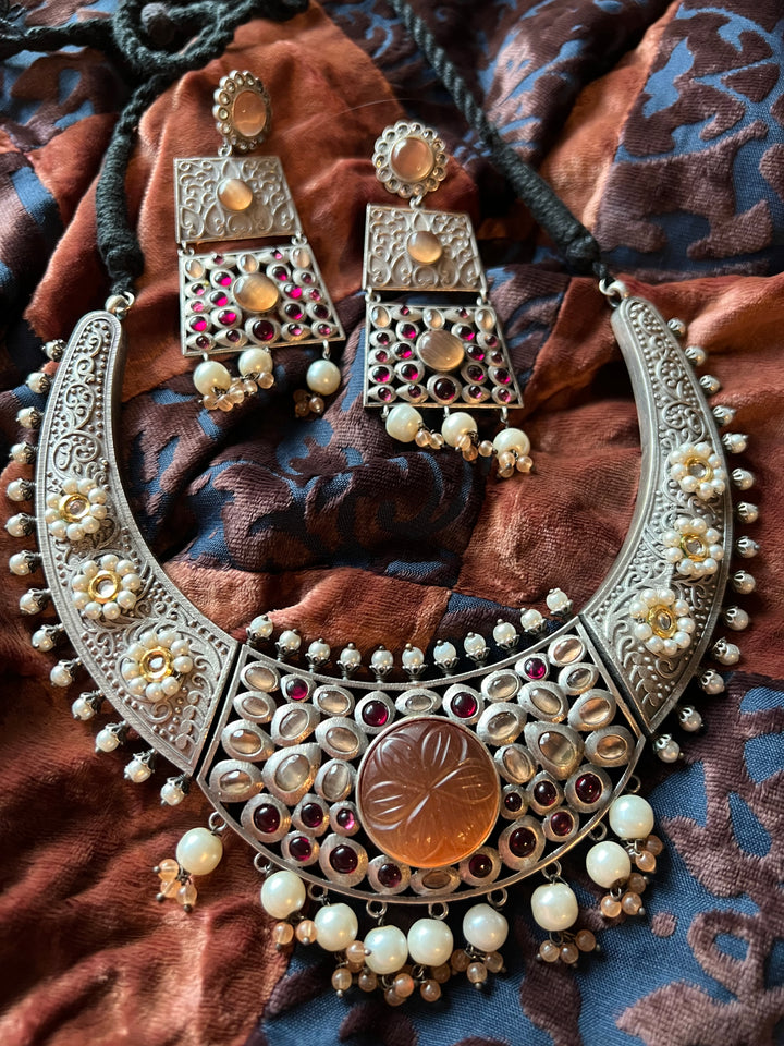 Elegant Fusion Necklace with Earrings