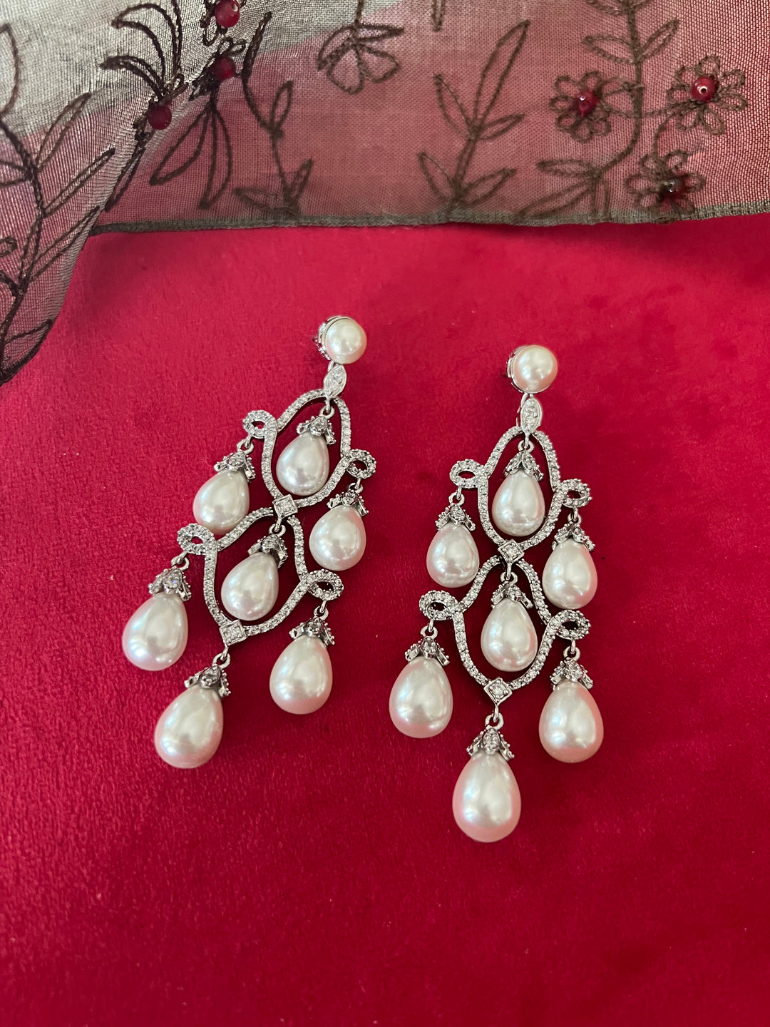 Beautiful Pearl and CZ Earrings - Premium Quality, Exquisite Craftsmanship