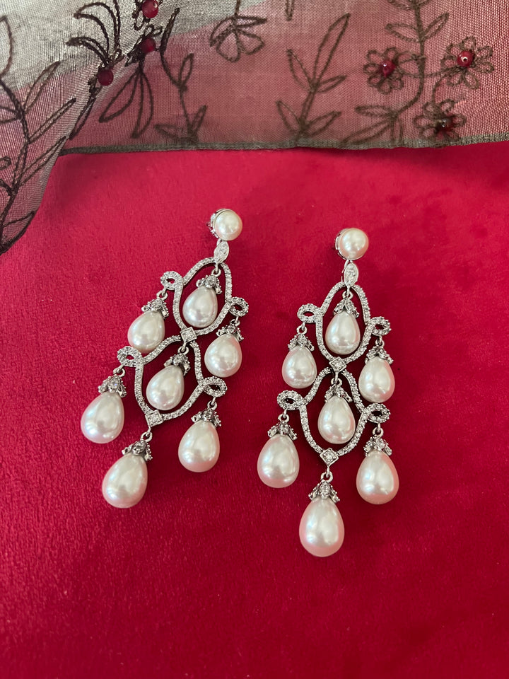 Beautiful Pearl and CZ Earrings - Premium Quality, Exquisite Craftsmanship